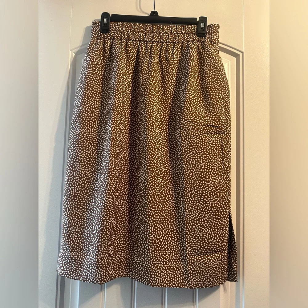 Jcrew Brown Polka Dot pull on Skirt